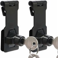 Hasp Latch with Lock, 2 Pack 3 Inch Latch Buckle Lock hasp with Key 2 in 1 Latch Buckle and Padlock Heavy Duty Chrome Plated Hardware Door Bolt Latch