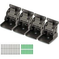 Heavy-duty folding brackets, 90-degree self-locking hinges for table legs, wall shelves, 150 kg load capacity each, pack of 4 (gunmetal black)