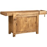 Biscottini - High work table 184x92x74 cm Kitchen island Solid wood worktop Kitchen counter Carpenter's bench Made in Italy