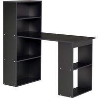 Homcom - 120cm Modern Computer Desk Bookshelf Writing Table Workstation Black