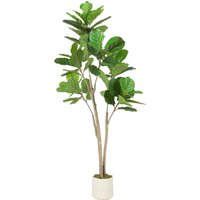 HOMCOM 150cm Artificial Fiddle Leaf Fig Tree, Realistic Fake Plant, Green
