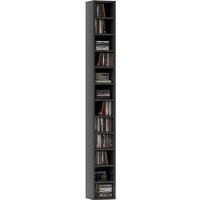 Homcom - 204 cd Storage Tower Tall Bookcase Bookshelf with 12 Cubes Black