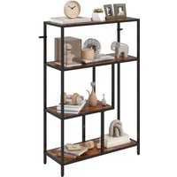 Homcom - Industrial Bookshelf Bookcase w/ Open Shelves for Study Rustic Brown