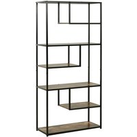 Homcom - Wood Bookshelf Industrial Style 6 Tier Living Room Display Rack Organiser
