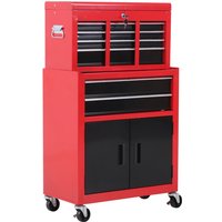 Portable Toolbox Tool Box Top Chest Cabinet Garage Storage Roll Cab Red New