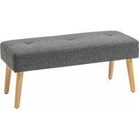 Homcom - Upholstered Bed End Bench Ottoman Tufted Linen Entryway Living Room