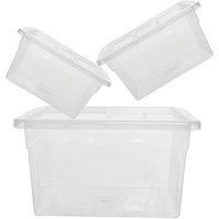1 x 22L Spacemaster Home Office Clear Transparent Plastic Storage Containers With Lids