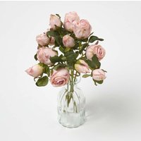 Artificial Bouquet of Dried Pink Roses - Homescapes