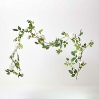 Homescapes - Cream Artificial Rose Flower Garland, 180 cm