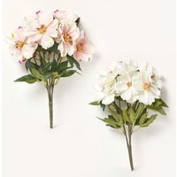 HOMESCAPES Set of 2 Pink and Cream Artificial Magnolia Bouquet Arrangements