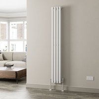 Duratherm - White Oval Column Designer Radiator Vertical Horizontal 1800 x 240mm Single Panel