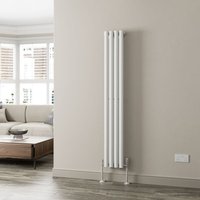 Duratherm - White Oval Column Designer Radiator Vertical Horizontal 1600 x 240mm Single Panel