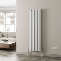 White Oval Column Designer Radiator Vertical Horizontal 1600 x 480mm Single Panel