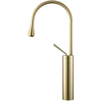 Hot and Cold Sink Faucet Modern Tall Basin Faucet - Brushed Gold