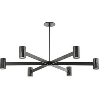 Predock 6 Light Chandelier Black Brass - Hudson Valley