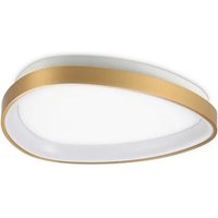 Ideal Lux - Gemini 42.5cm led Integrated led Semi Flush Ceiling Light Brass 2700K