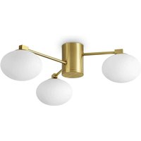Ideal Lux - Hermes 3 Light 60cm Globe Ceiling Light Brass