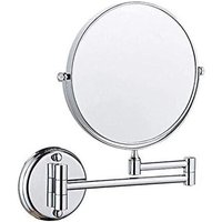 Cyslmuk - Inch Double Sided Rotating Wall Mounted Bathroom Mirror, Foldable and Retractable, 3x Magnification (Silver)