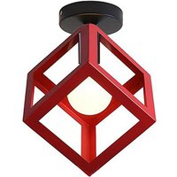Industrial Ceiling Light Red Vintage Ceiling Lights Cage Chandelier Retro Ceiling Light Indoor Home