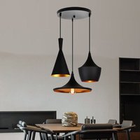 Industrial Modern Chandelier in Metal Pendant Light Fixture Lighting 3 Lights E27 Artistic Geometric Style Ceiling Lamp for Dining Room Living Room