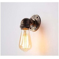 Industrial Retro Feng Shui Wrought Iron Metal Pipe Wall Lamp Without Bulb-10 9.5 9cm mumu