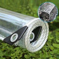 Industrial tarpaulin, transparent tarpaulin with eyelets, 0.35 mm waterproof clear plastic tarpaulin, durable pvc pergola patio roof cover, 360 g/m²