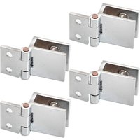 Inherited 4-Piece Glass Door Clip Hinge, Hinge for Kitchen Cabinet Glass Doors, Display Cases, Showers, Stainless Steel Bracket for Corner Opening