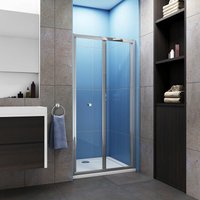 900x1850mm Bathroom Bi Fold Shower Door Enclosure with 900x700mm Stone Tray Waste - Acezanble