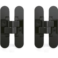 Invisible hinge for doors, Set of 2 invisible hinges for heavy doors, 40 kg load capacity, 180º opening, zamak, black, from