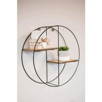 Modern Wooden Round Shaped 2 Tier Floating Shelves - Wall Mounted Black Metal Wall Shelf, Industrial Display Rack Hanging Shelf For Office, Kitchen, Bathroom, Bedroom, Living Room Decor Modern Wooden Round Shaped 2 Tier Floating Shelves - Wall Mounted Black Metal Wall Shelf, Industrial Display Rack Hanging Shelf For Office, Kitchen, Bathroom, Bedroom, Living Room Decor