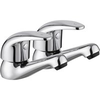 Jassferry - Chrome Pair of Basin Taps Hot and Cold Water Bathroom Sink Tap Top Lever Handle 1/2' Faucets, Set of 2