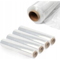 KADAX 4-pack transparent stretch film - 300 x 50 cm - 3 kg - For furniture, storage, transport, heavy-duty use