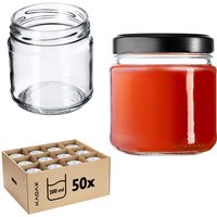KADAX 50 small jam jars, 200 ml, diameter: 66 mm, round, for honey and spices, airtight