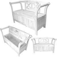 KADAX Garden bench with storage Lena white K10076