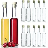 KADAX glass bottles with cork stopper, 250 ml, 12 pieces