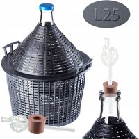 KADAX glass carboy set, fermentation carboy with plastic basket and fermentation accessories, 25L