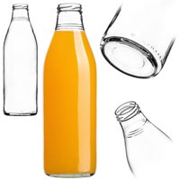 KADAX Juice Bottles 1L, 1 piece, Winnie the Pooh, glass bottles with screw cap 43mm diameter, empty bottles for canning, preserving bottles for