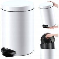 KADAX pedal bin, waste bin with steel cosmetic bin, 14L, white