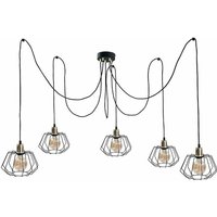 Keter Luna Cluster Pendant Ceiling Light Gold, 5x E27