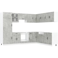 Vidaxl - 14 Piece Kitchen Cabinet Set Lucca Concrete Grey Engineered Wood