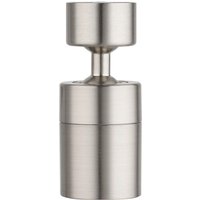 Cyslmuk - Kitchen Faucet Aerator 2-Mode Filter Adapter Water Saver (80 Degree Swivel - 22 Gauge Female Thread - Brushed Nickel)
