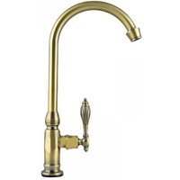 Odipie - Kitchen faucet with single lever mixer made of brushed brass, swivel cold water sink faucet, pull-down sink faucet for sink and hand