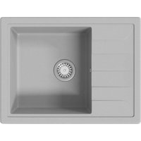 Kitchen Sink with Overflow Hole Oval Grey Granite vidaXL