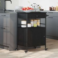 Vidaxl - Kitchen Trolley Black Oak 56 x 43 x 89.5 cm Engineered wood