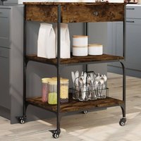Vidaxl - Kitchen Trolley Smoked Oak 60x48x89.5 cm Engineered Wood