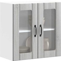 Vidaxl - Kitchen Wall Cabinet with Glass Door Lucca Grey Sonoma Engineered Wood