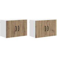 Kitchen Wall Cabinets Lucca 2 pcs Artisan Oak 60 x 31 x 40 cm vidaXL