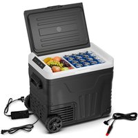 Klarstein PolarForce 50L Cool Box - Portable Electric Cooler with Compressor, LCD Panel, Dual Power (12V/230V), -20°C to 20°C, Off-Road Wheels,