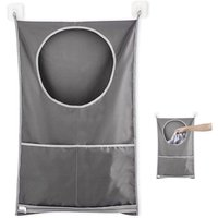 Linghhang - Large Capacity Laundry Basket Storage Bag, Hanging Laundry Closet Bag Storage Bag for Bathroom(Grey)