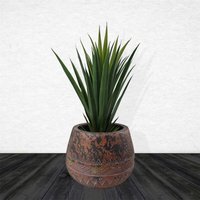 Large Composite Planter Brown / Black